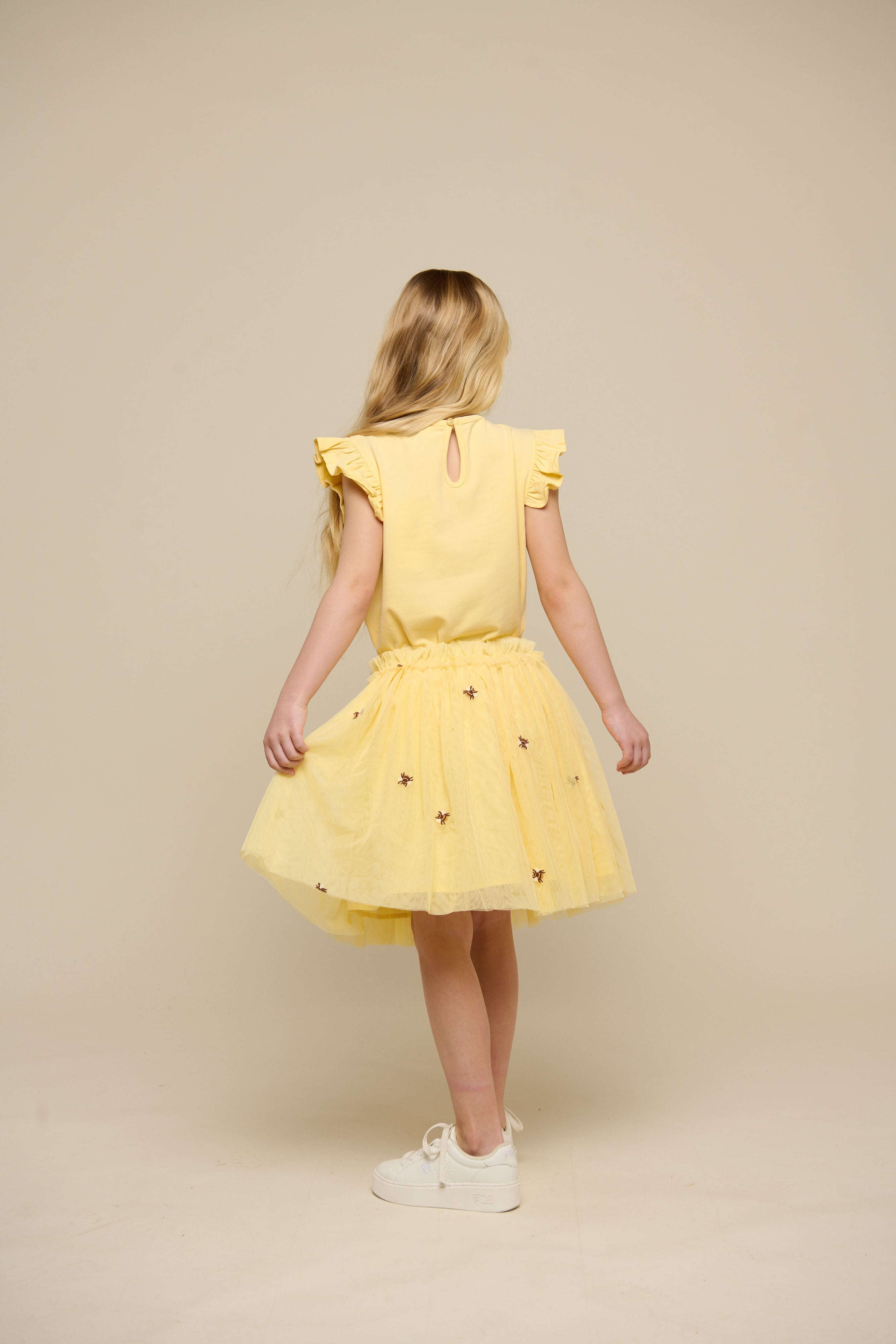 Jersey top med flæse - Tween - Sunlight | 101266 Selma
