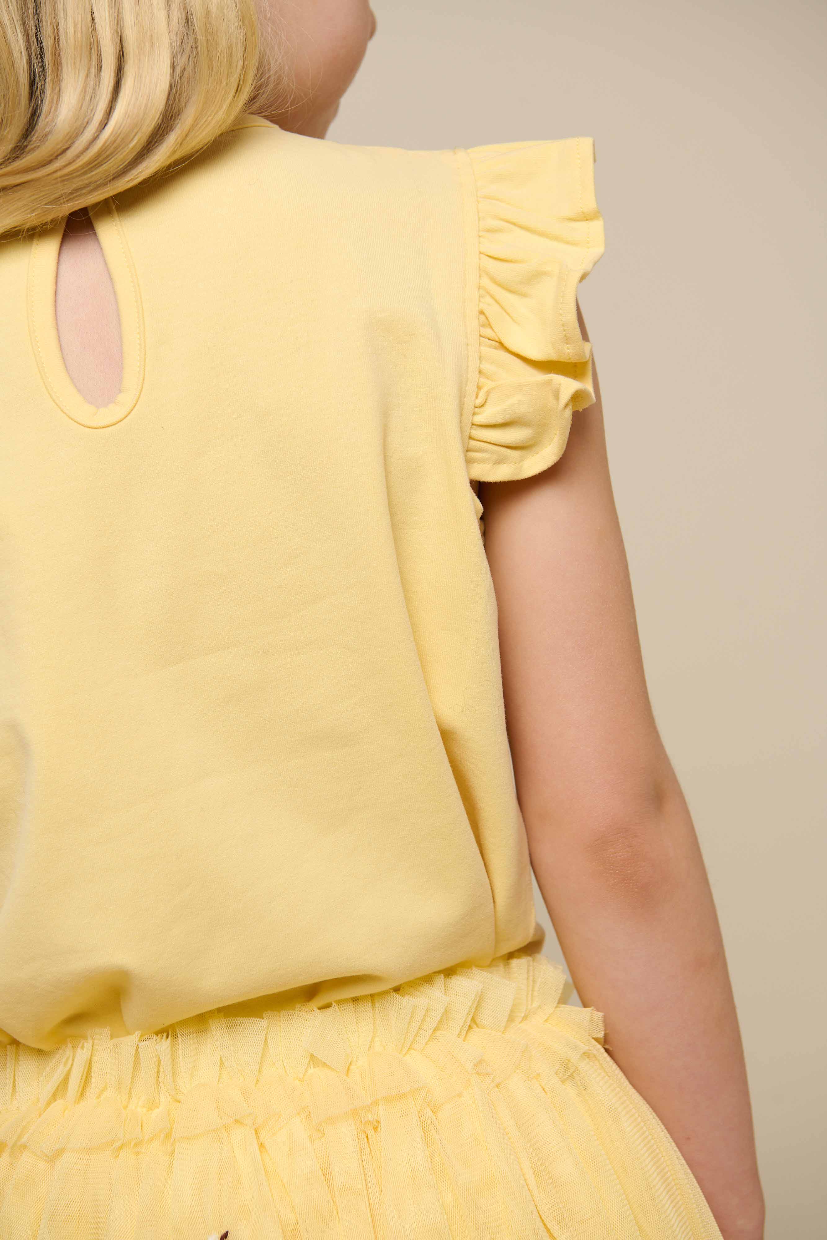 Jersey top med flæse - Tween - Sunlight | 101266 Selma