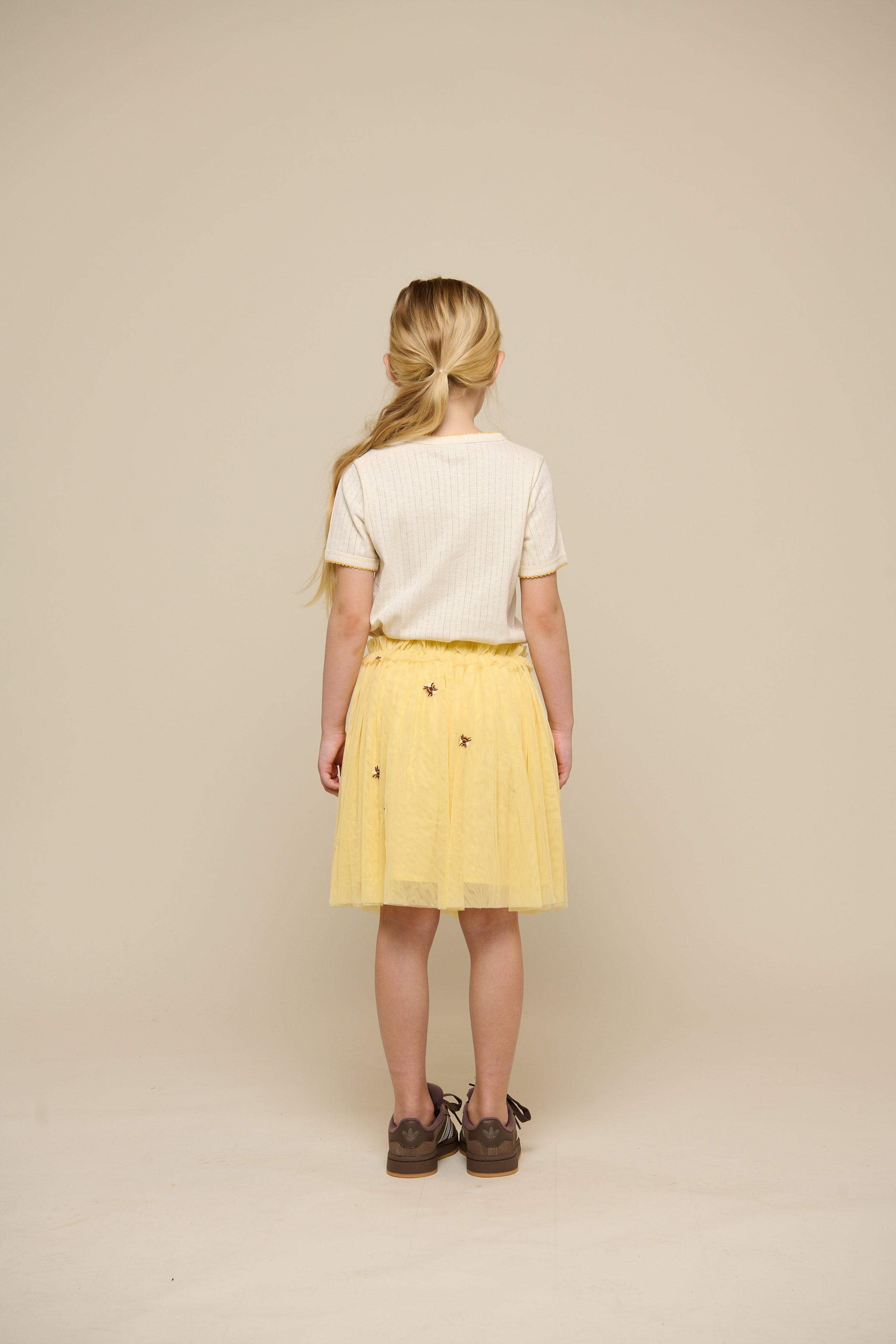 Pointelle T-shirt med kontrast picot - Tween - Offwhite | 101290 Drew