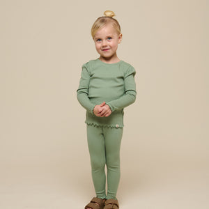 Leggings i modalrib - Kids - Dusty Green | 101326 Lottie