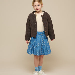 Cardigan i Uldstrik - Tween - Chocolate Melange | 100877 Maya