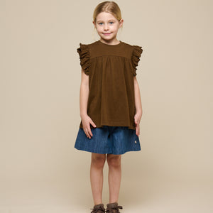 Jerseybluse - Tween - Dark Brown | 101333 Lucia