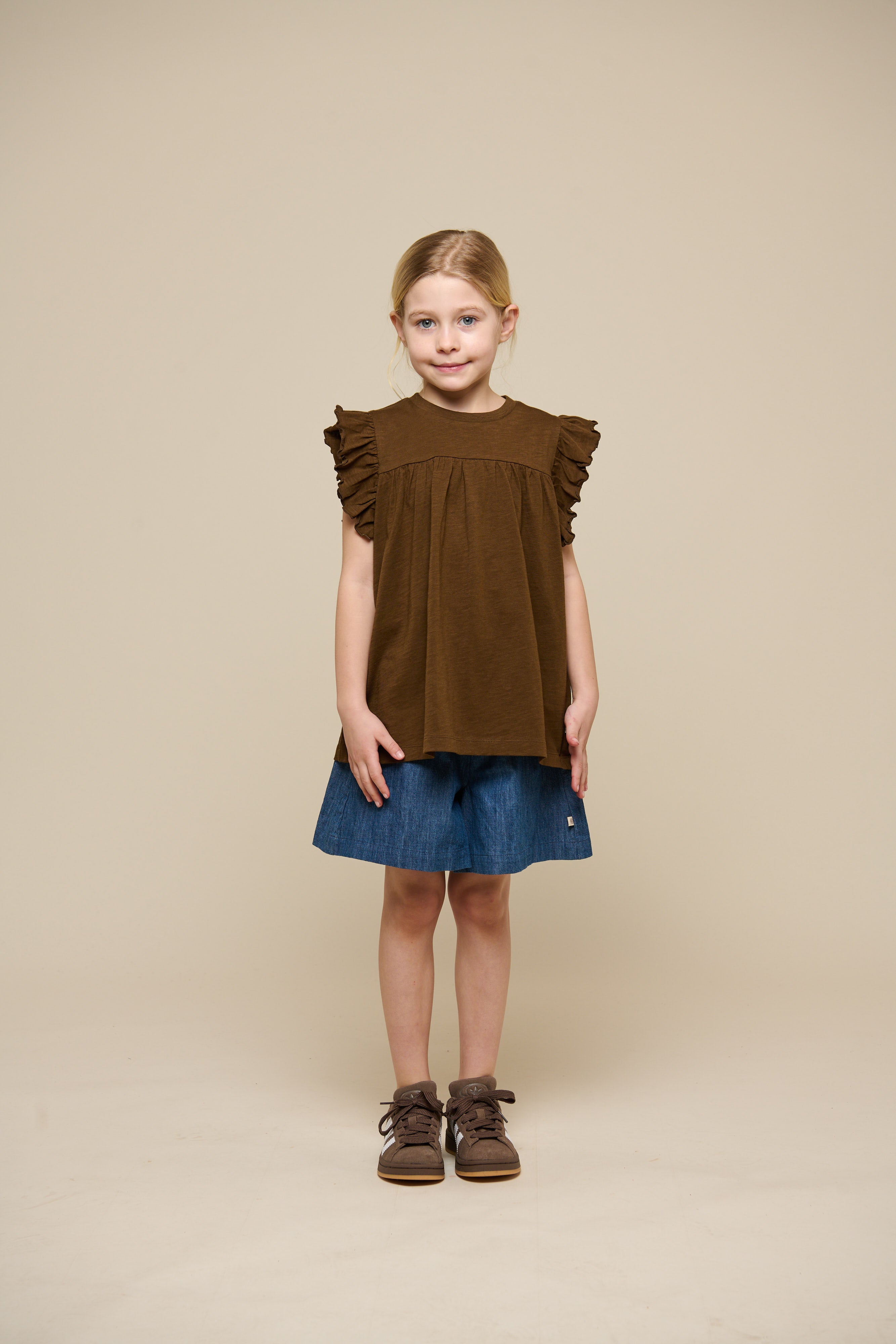 Jerseybluse - Tween - Dark Brown | 101333 Lucia