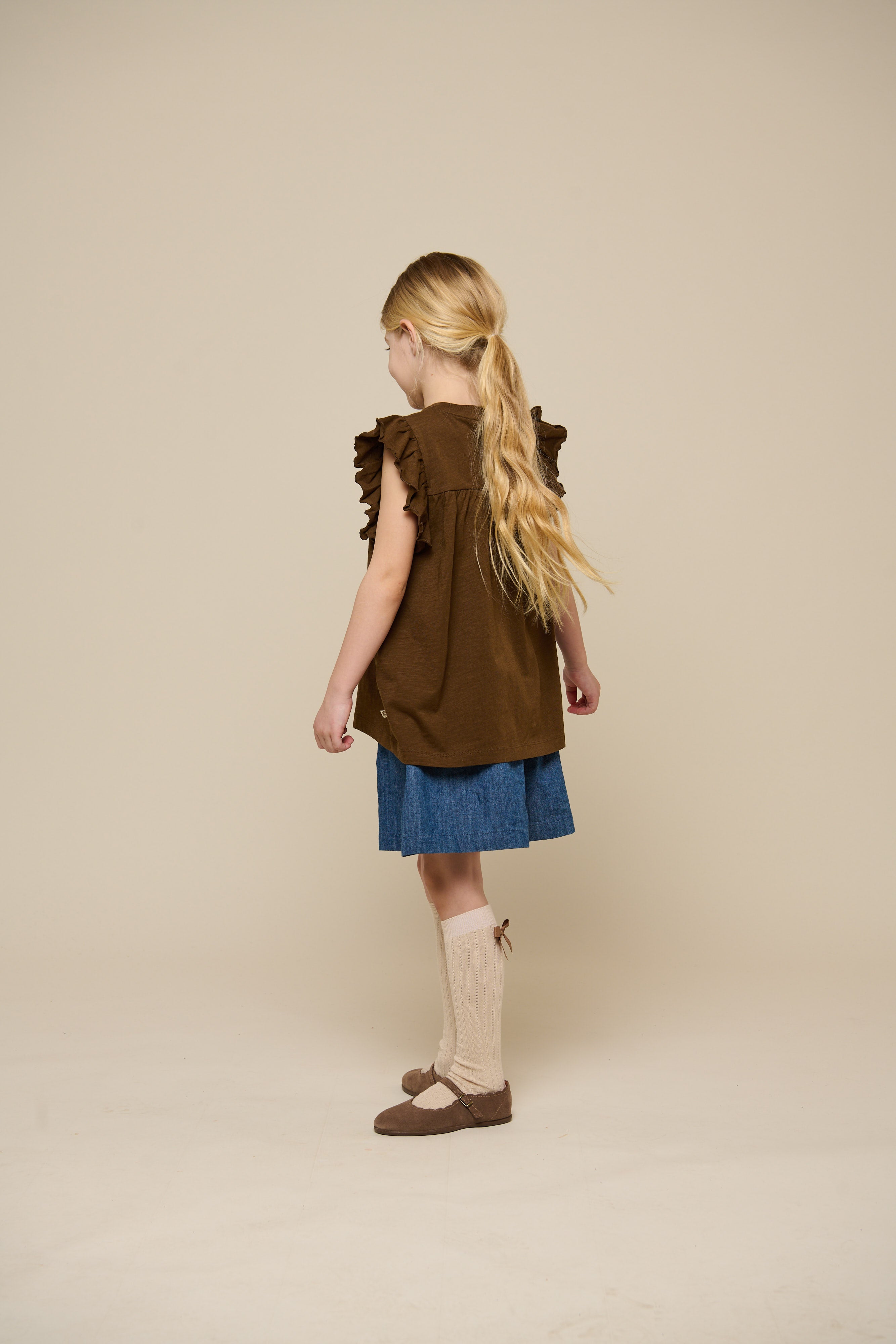 Jerseybluse - Tween - Dark Brown | 101333 Lucia