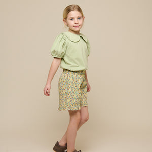Blomsterprintede poplinshorts - Tween - Green | 100959 Poppy