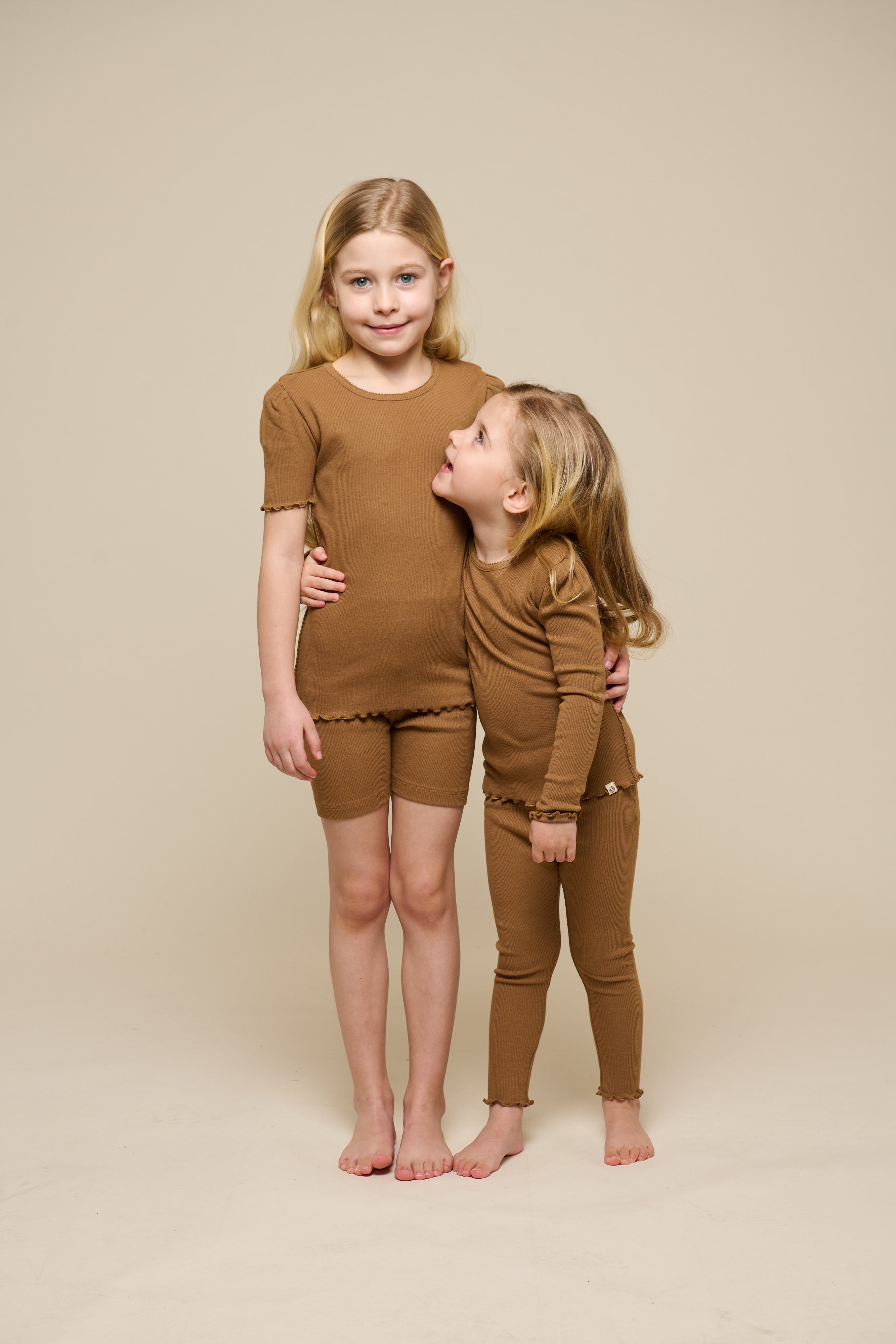 Korte tights i modalrib - Kids - Coconut | 101316 Lottie