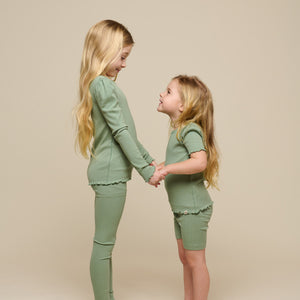 Leggings i modalrib - Tween - Dusty Green | 101327 Lottie