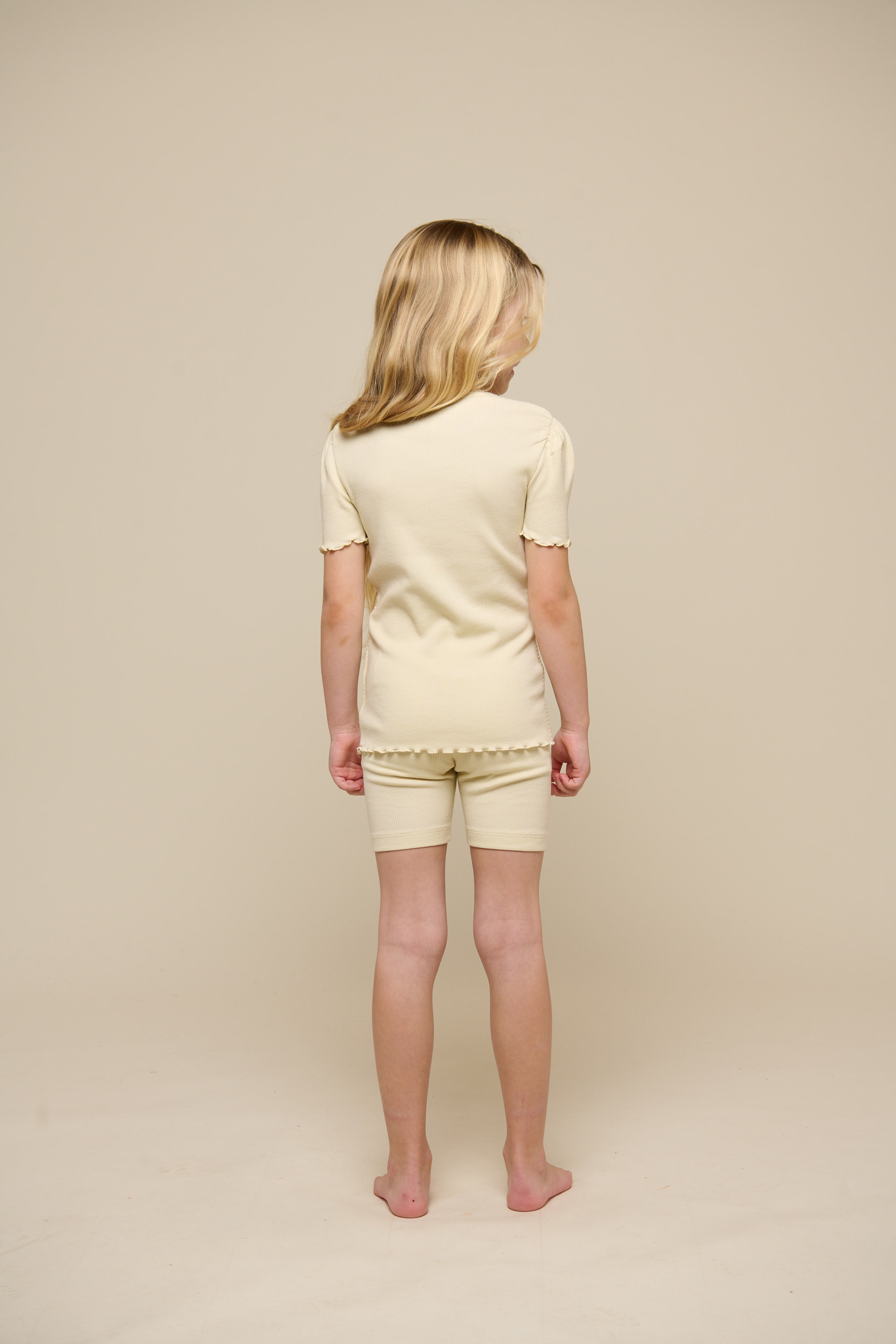 Korte tights i modalrib - Tween - Offwhite | 101321 Lottie