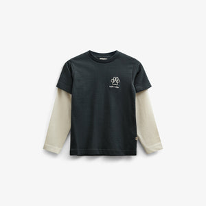 Boxy T-shirt med dobbeltærmer - Kids - Forest Green | 100840 Alex