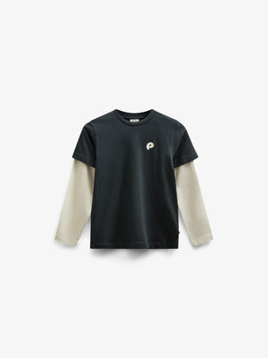 Boxy T-shirt med dobbeltærmer - Tween - Forest Green | 100841 Alex