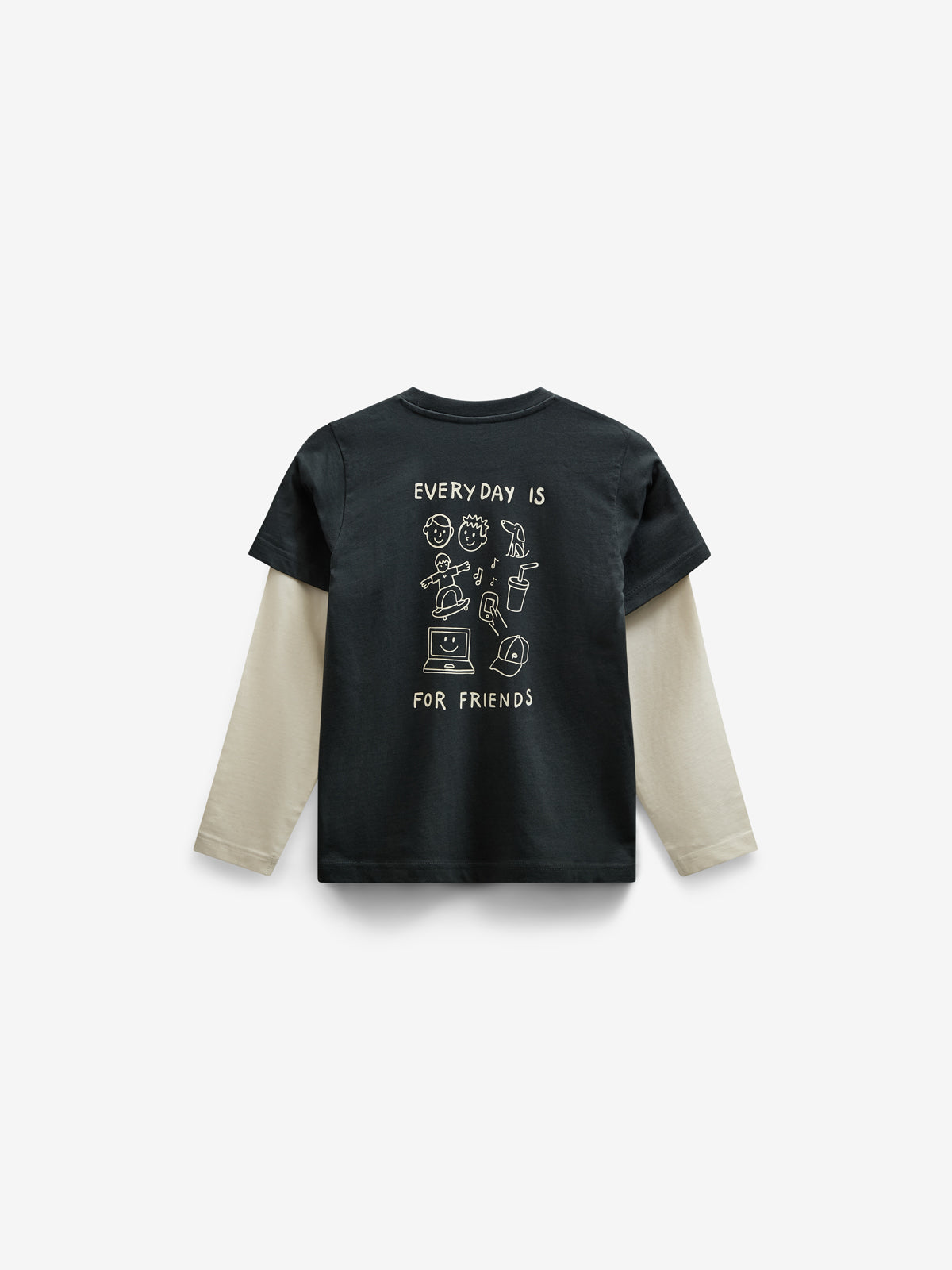 Boxy T-shirt med dobbeltærmer - Tween - Forest Green | 100841 Alex