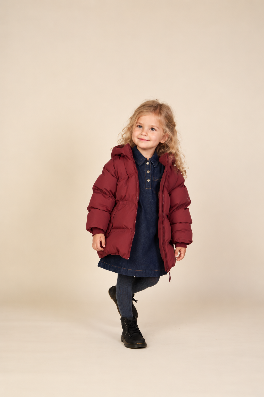 Adventure® Vinterjakke med justerbar talje Kids - Bordeaux | 101415 Elenor