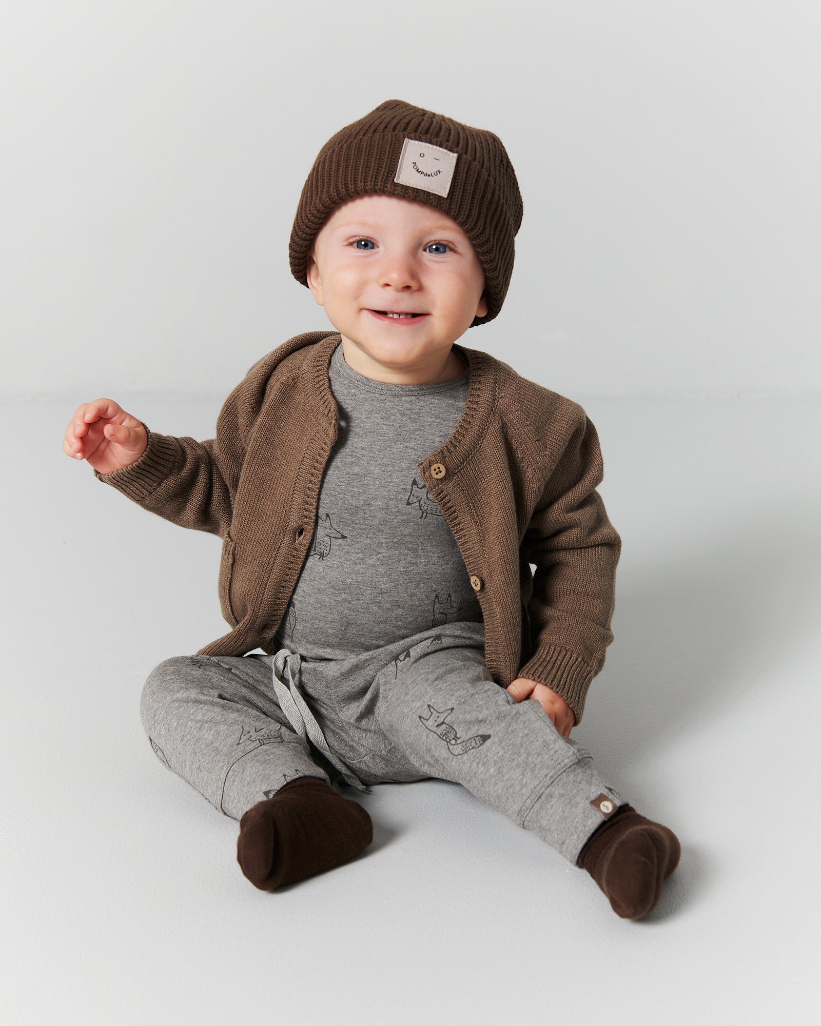 Body i jersey - Little - Grey Melange Fox