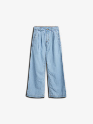 Bløde denimbukser med brede ben - Tween - Blue denim | 100103 Lea