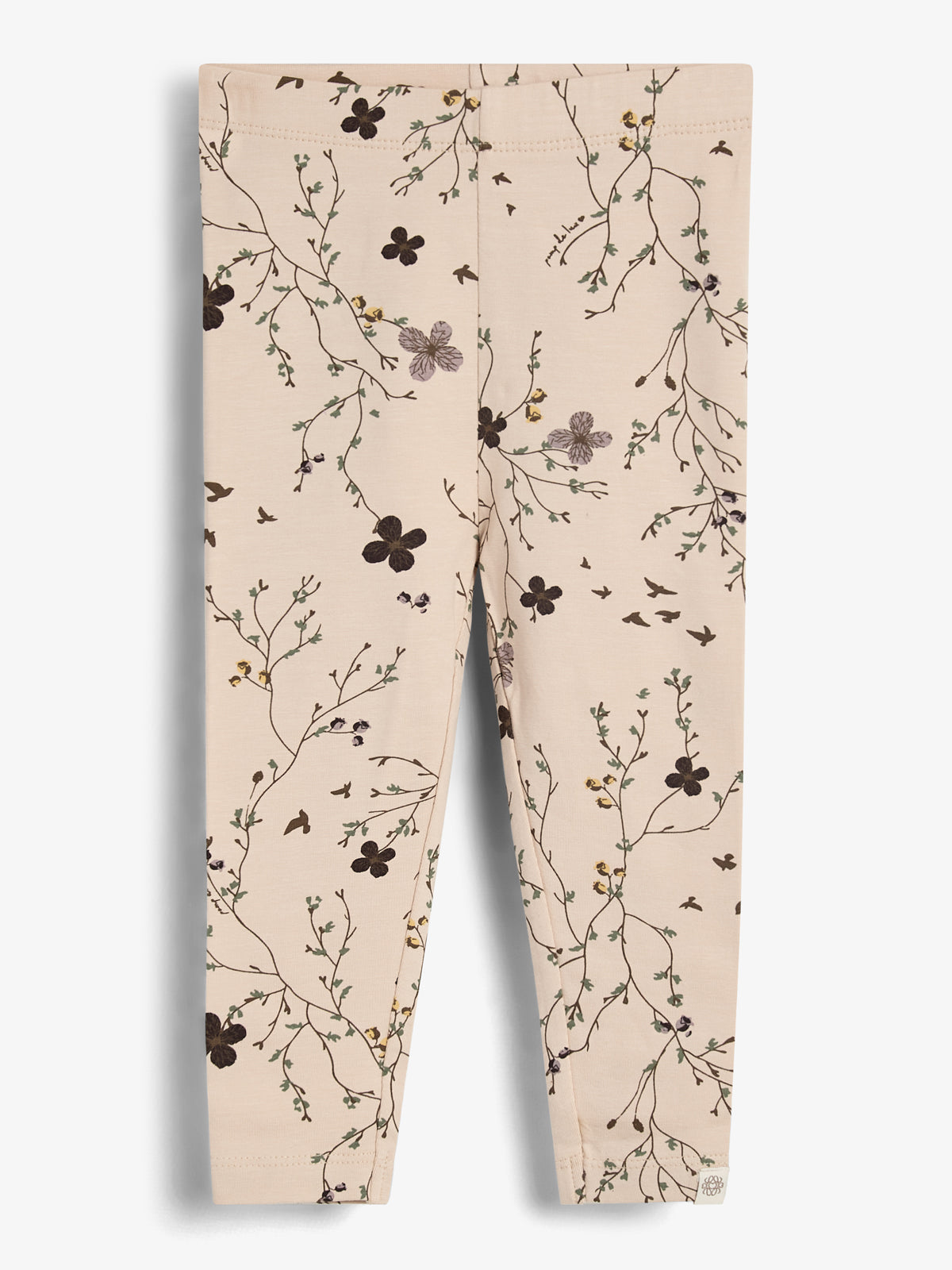 Jersey-leggings m. blomsterprint - Little - Moonlight/Purple