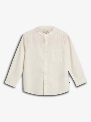 Hør Skjorte m. mandarin krave - Off White | 100173 Pelle