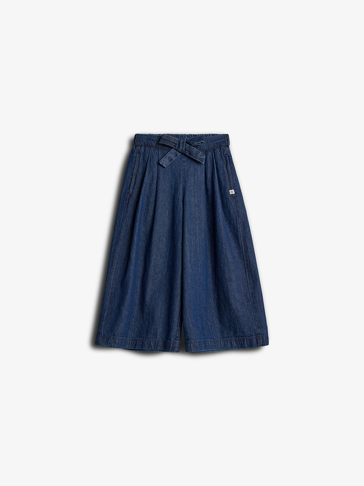 Cropped Denim bukser med brede ben - Kids - Mørkeblå Denim | 100180 Debbie