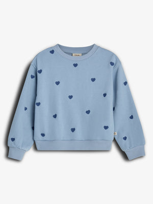 Sweatshirt med broderi - Tween - Blå | 100414 Liva