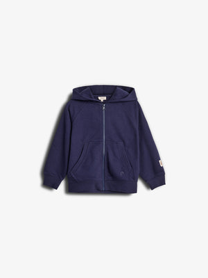 Klassisk Hoodie m. Lynlås - Kids - Marineblå | 100217 Felix