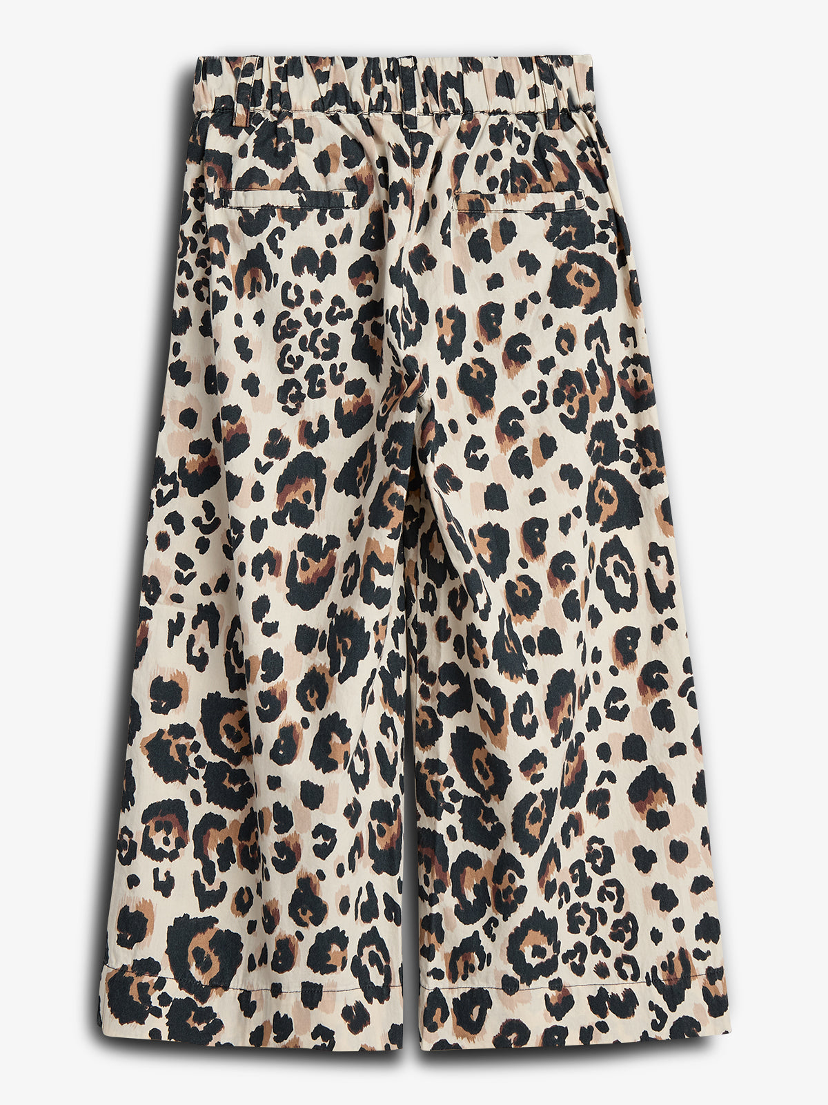 Bukser i Poplin med brede ben og Leo print - Leopardmønster | 100219 Leonora
