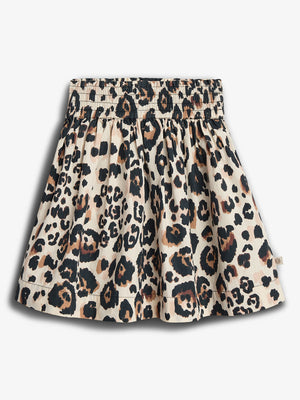 Knælang Poplin Nederdel - Leopardprint | 100228 Laura