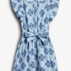 Skjortekjole med hjerteprint - Blue / Dusty Cobalt | 100235 Cloe