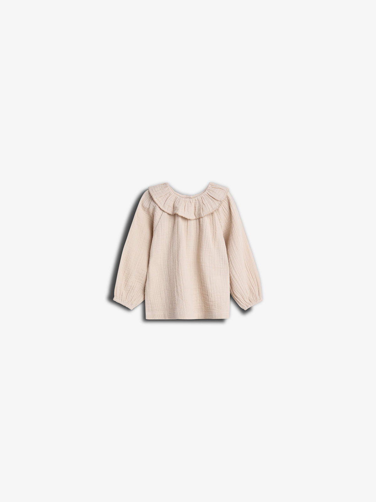 Bluse i Musselin med krave - Kids - Lys Beige | 100237 Ella