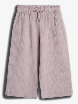 Cropped Bukser i Musselin - Lilla | 100242 Ella