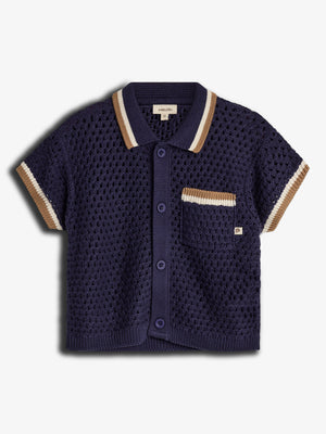 Sports Cardigan i Åbent Strik - Marineblå | 100275 Carl