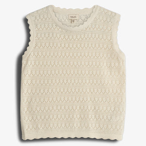 Strikket Top - Tween - Off White | 100280 Vivi