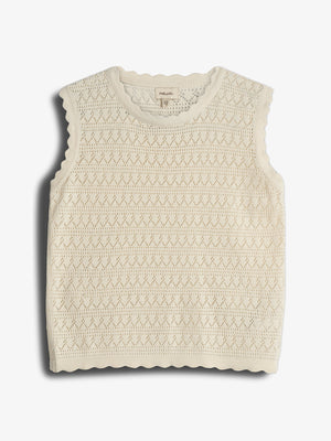 Strikket Top - Tween - Off White | 100280 Vivi