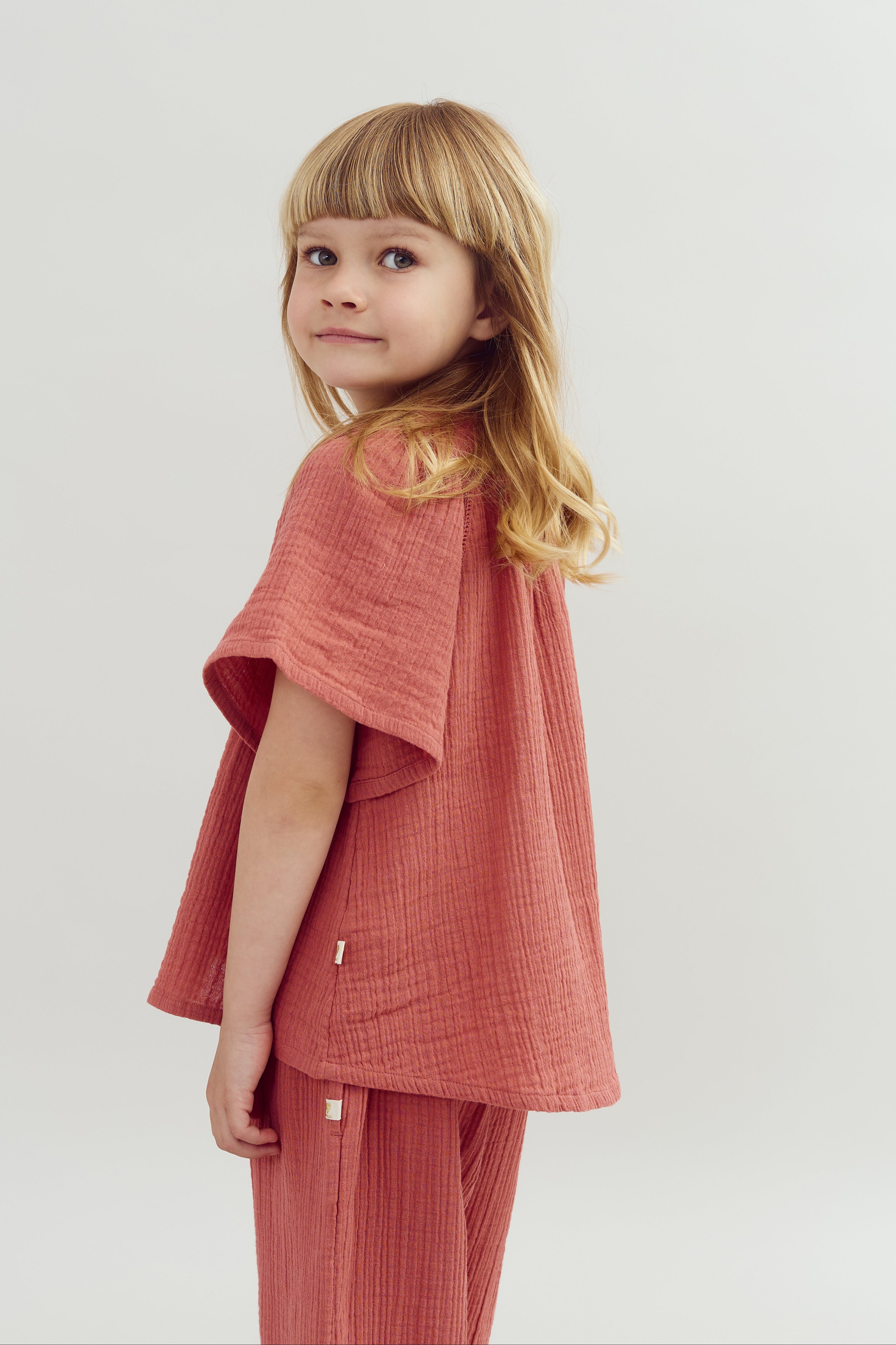 Bluse med Musselin stolpelukning - Blush | 100289 Ella