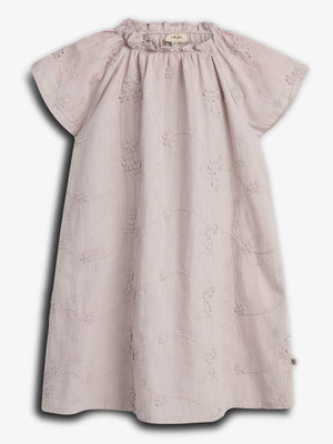 Kjole med 3D Broderi - Lys Lilla | 100297 Evelyn