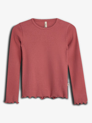 Basic Modal Langærmet Rib T-shirt - Blush | 100316 Fiona