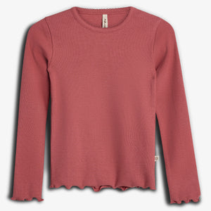 Basic Modal Langærmet Rib T-shirt - Tween - Blush | 100441 Fiona