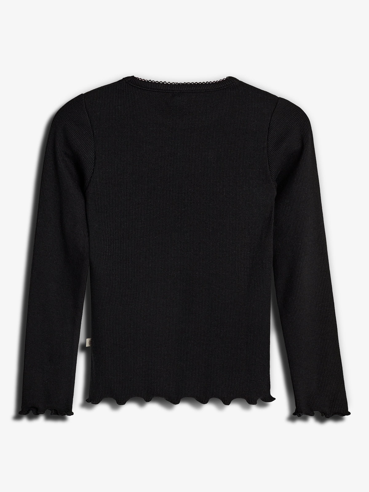 Basic Modal Langærmet Rib T-shirt - Sort | 100317 Fiona