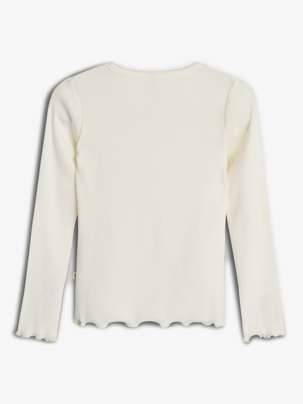 Basic Modal Langærmet Rib T-shirt - Tween - Off White | 100444 Fiona