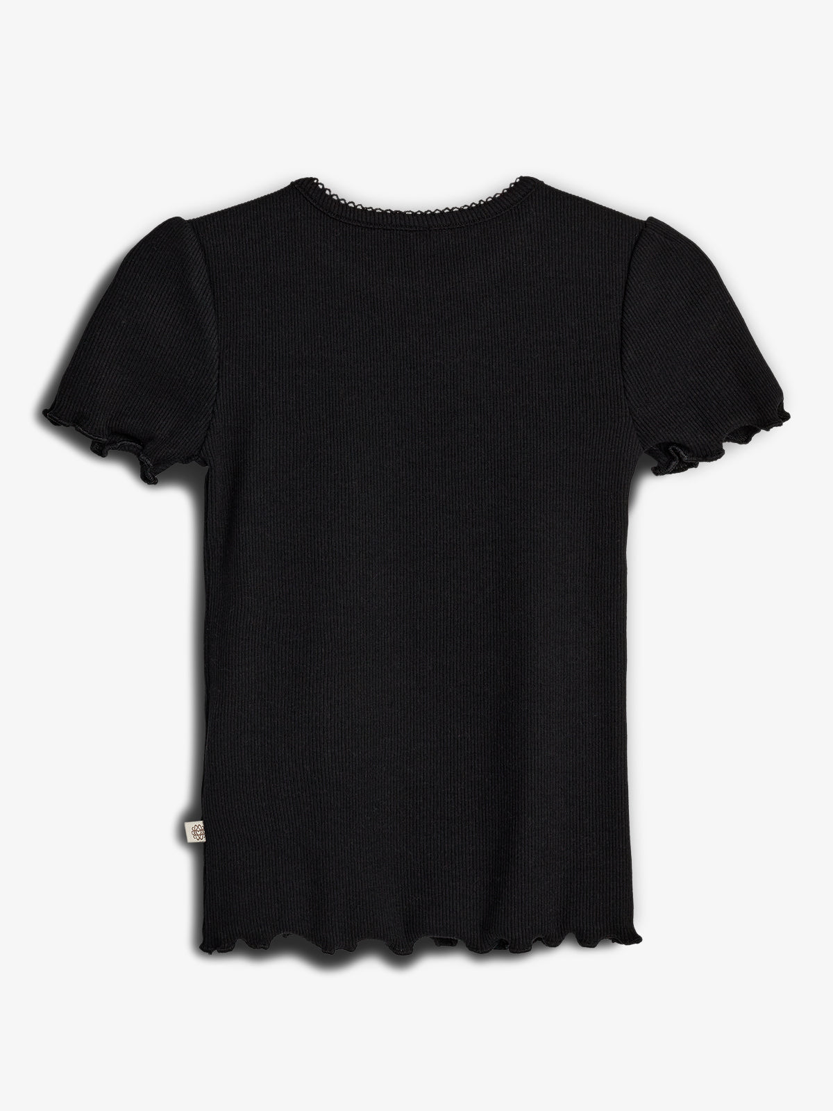 Basic Modal Kortærmet Rib T-shirt - Sort | 100321 Fiona