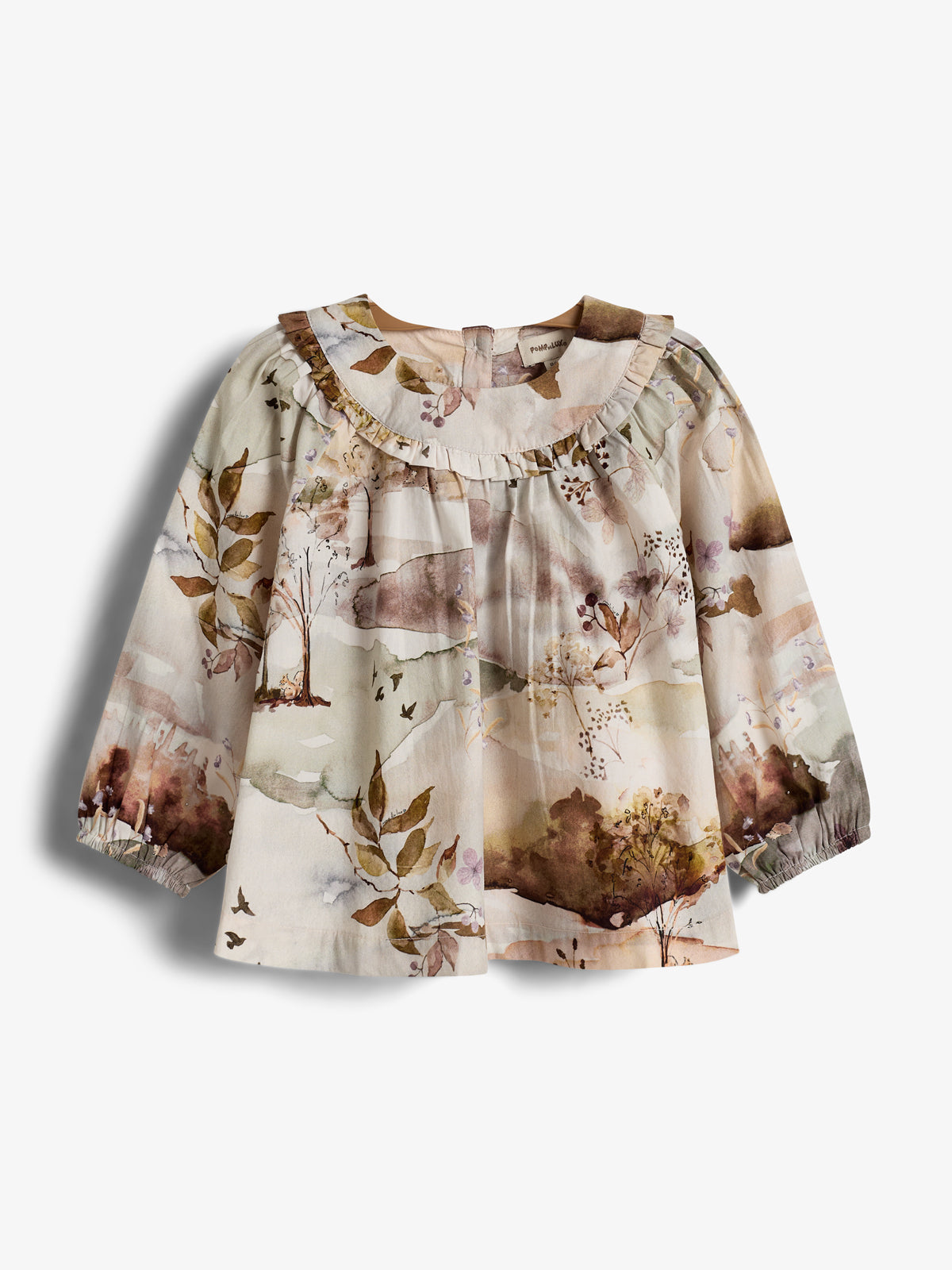 Poplin Bluse med naturskønt print - Little - Moonlight/Purple