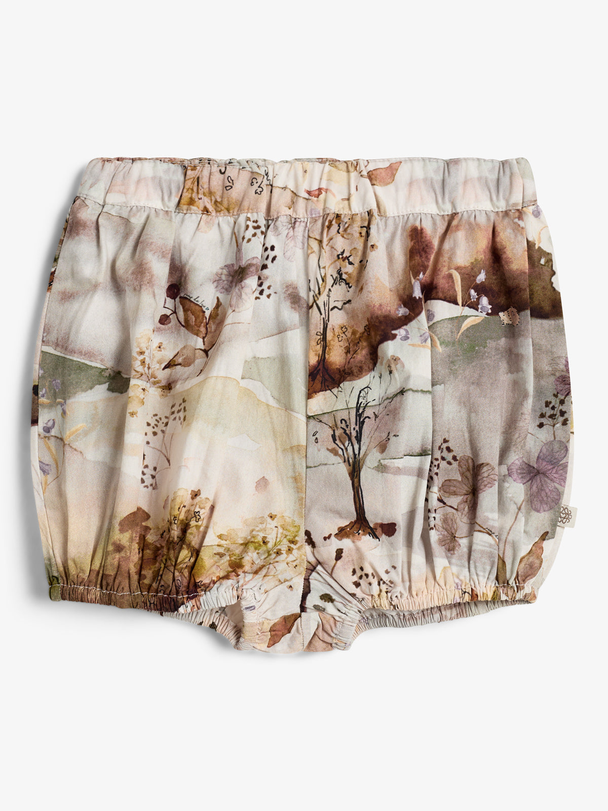 Poplin Bloomers m. naturskønt print - Little - Moonlight/Purple