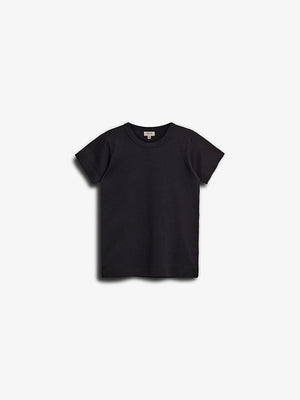 Tætsiddende T-shirt m. Picot-syning - Tween - Sort | 100379 Tina