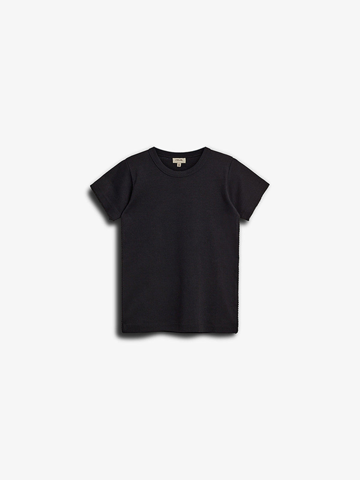 Tætsiddende T-shirt m. Picot-syning - Tween - Sort | 100379 Tina