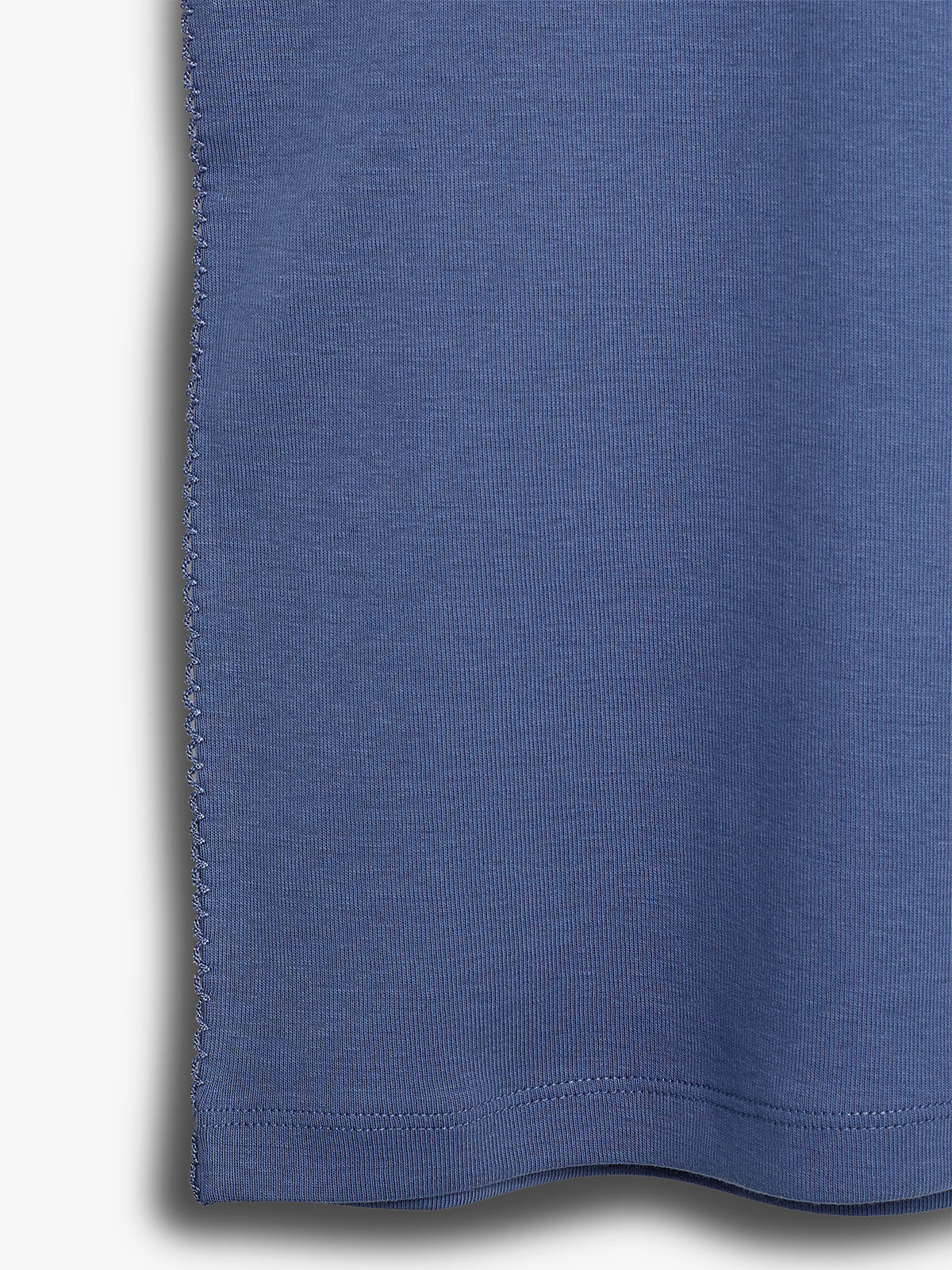 Tætsiddende T-shirt m. Picot-syning - Støvet Kobalt | 100201 Tina