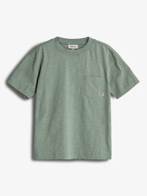 T-Shirt i Slub Jersey med Lomme - Tween - Grøn | 100408 Emil