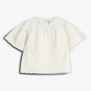 Bluse m. Sommerfuglebroderi - Tween - Off White | 100434 Karla