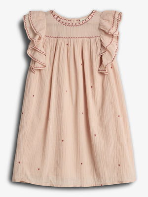 Kjole med Kontrastbroderi - Rosa | 100478 Harper