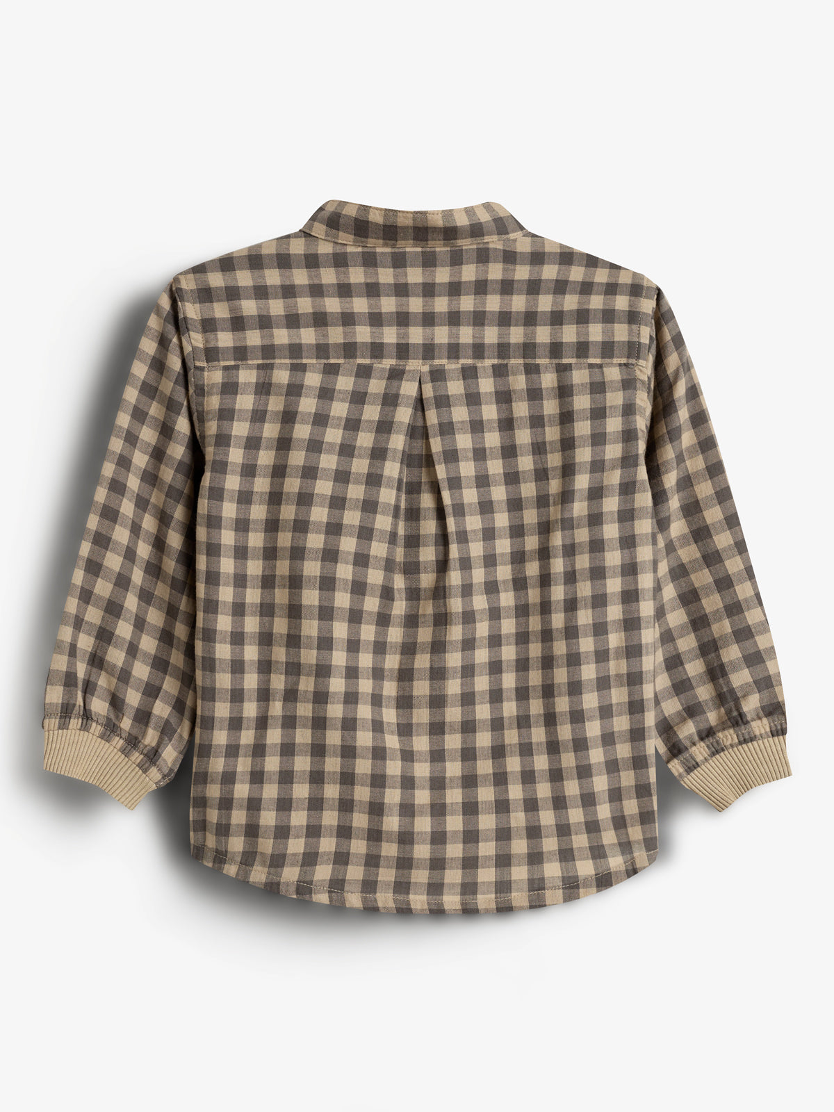 Gingham-skjorte i bomuld - Little - Grey/Beige