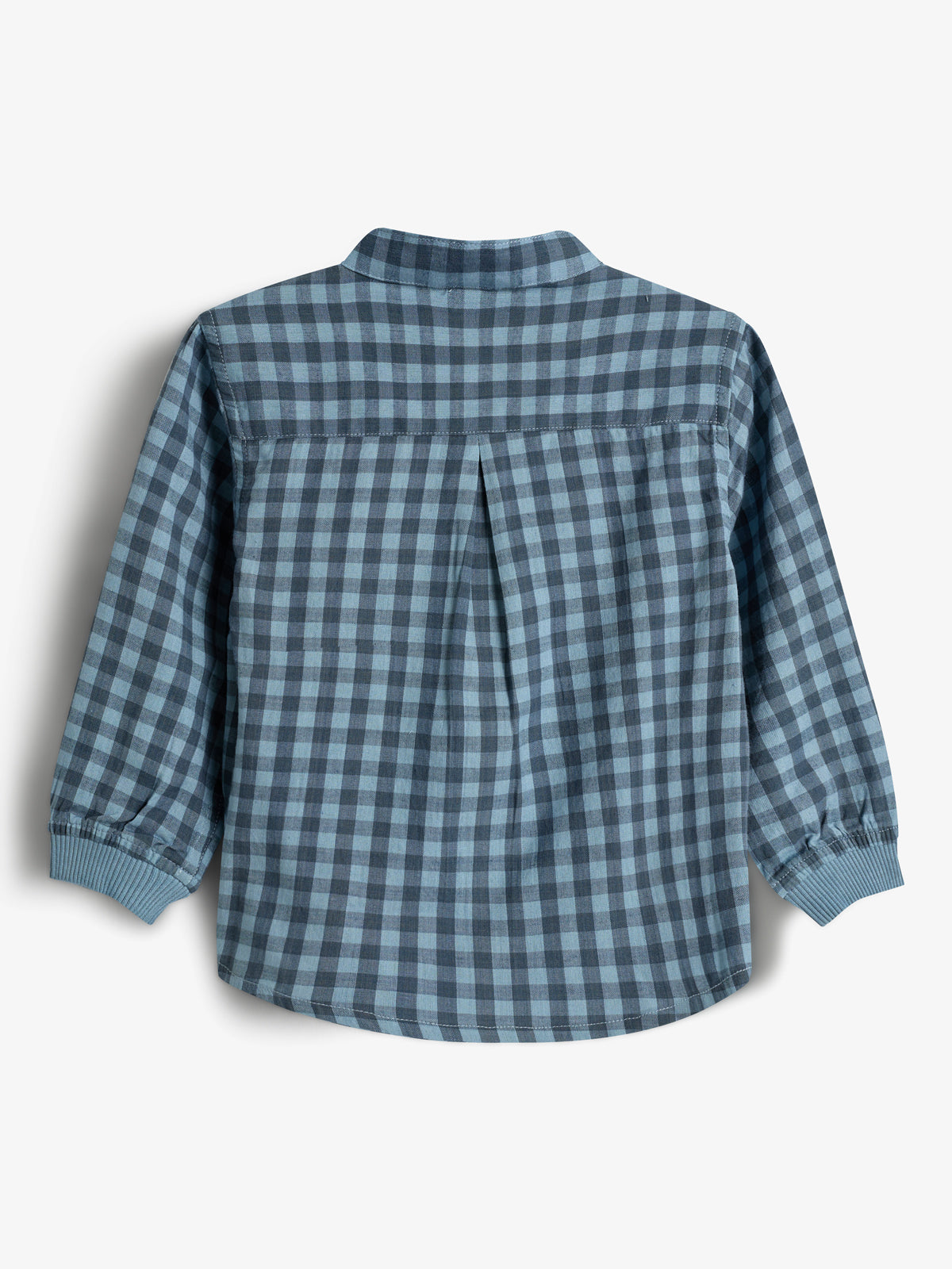 Gingham-skjorte i bomuld - Little - Blue