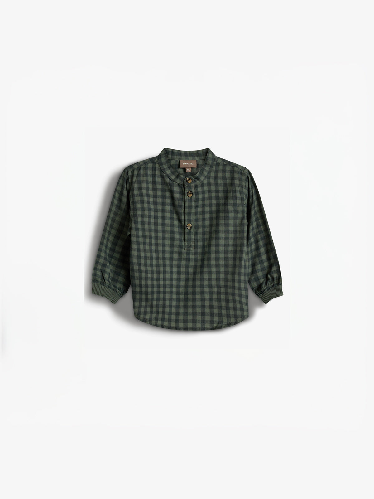 Micro Gingham-skjorte i bomuld - Little - Green