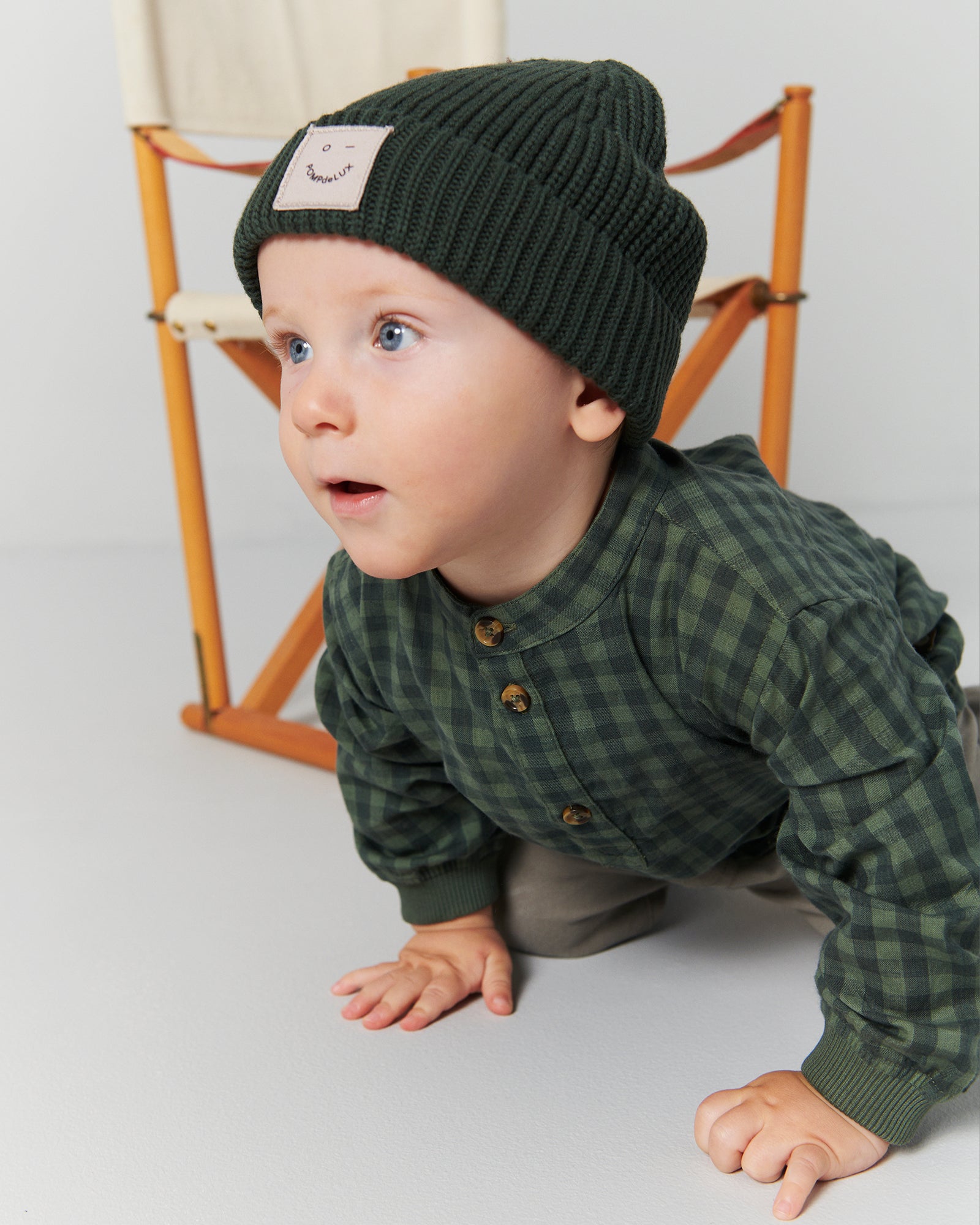 Micro Gingham-skjorte i bomuld - Little - Green